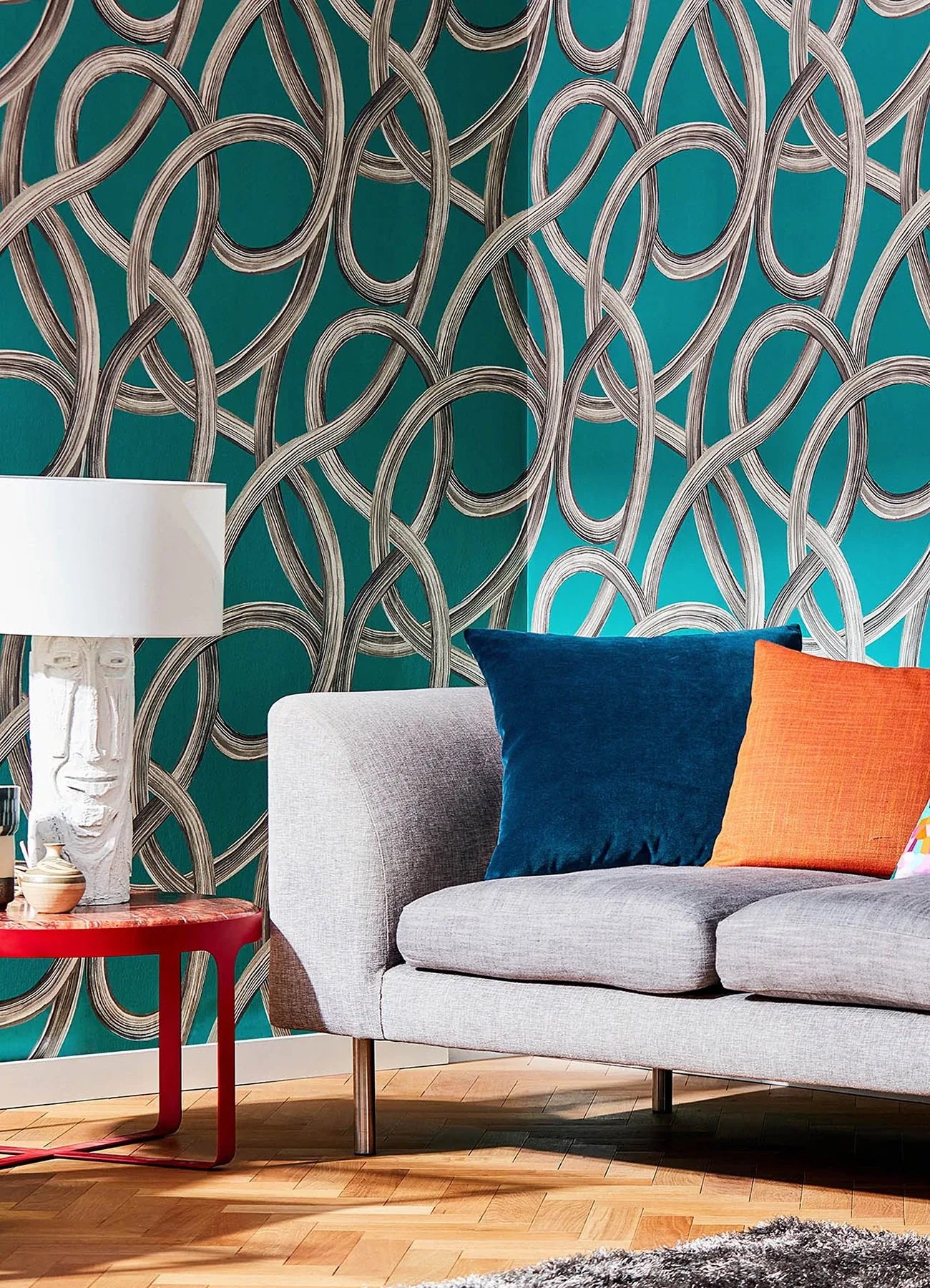 Brewster Home Fashions Calix Turquoise Twisted Geo Wallpaper - SKU CEP50124W
