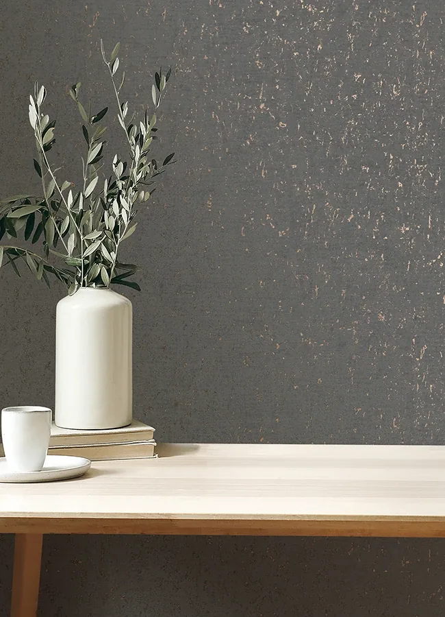 Brewster Home Fashions Callie Charcoal Concrete Wallpaper - SKU 4125-26706