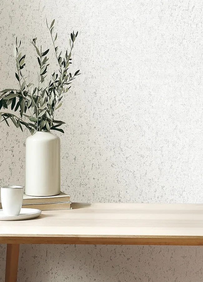 Brewster Home Fashions Callie White Concrete Wallpaper - SKU 4125-26705