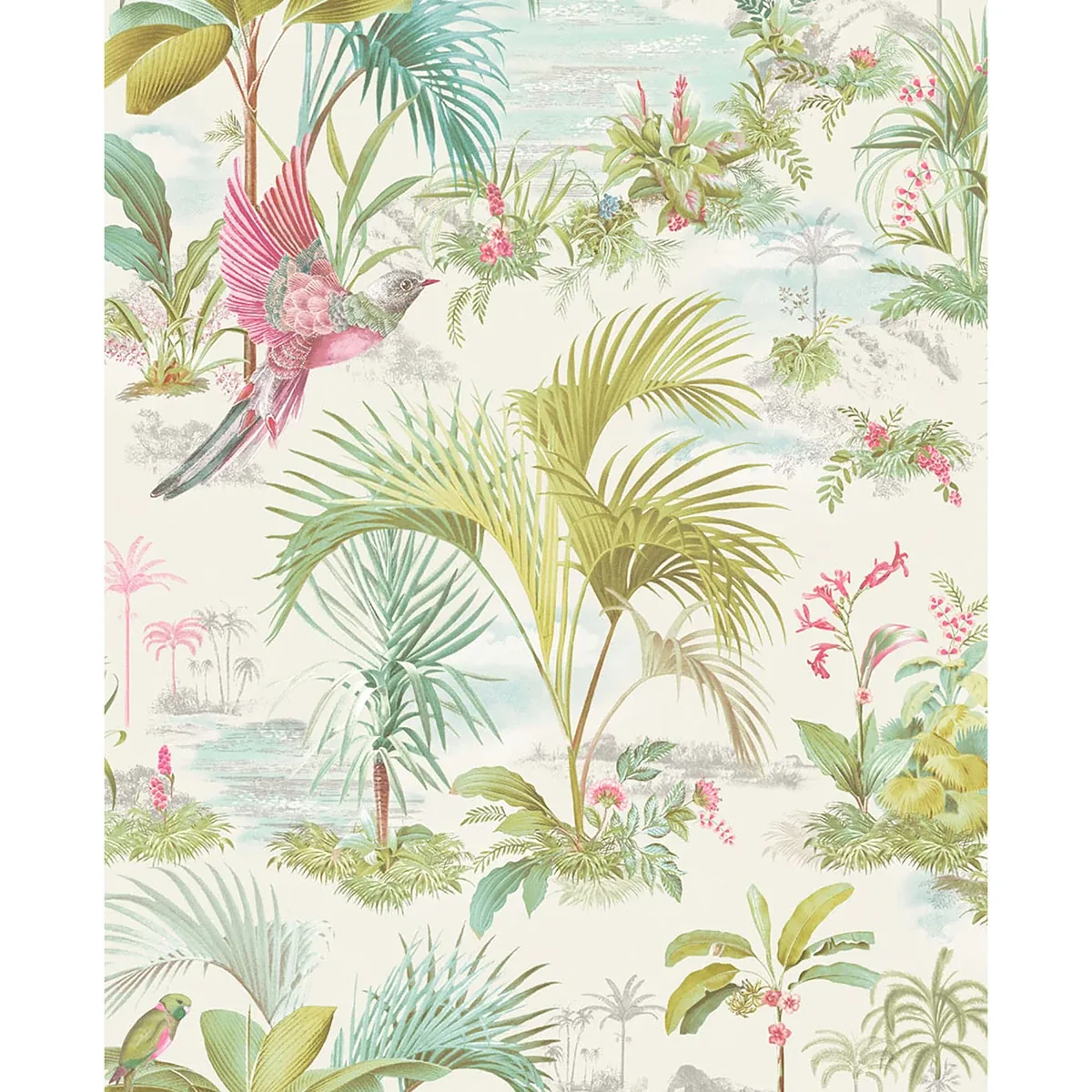 300140 | Calliope White Palm Scenes Wallpaper