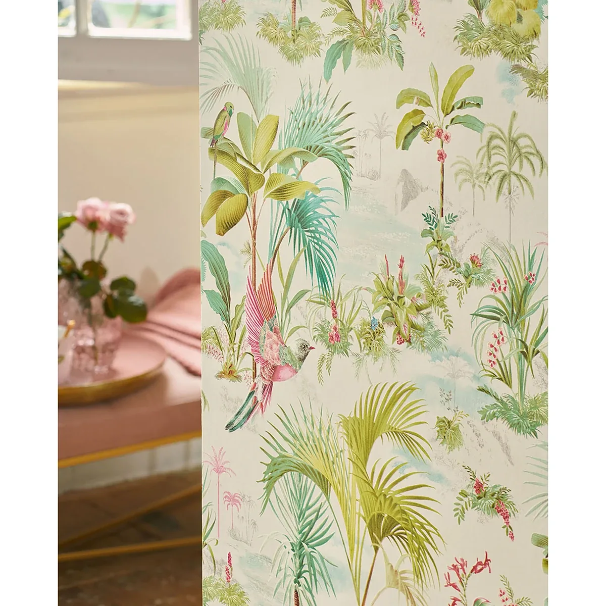 Brewster Home Fashions Calliope White Palm Scenes Wallpaper - SKU 300140