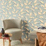 Brewster Home Fashions Callista Blue Leaves Wallpaper - SKU EJ318052