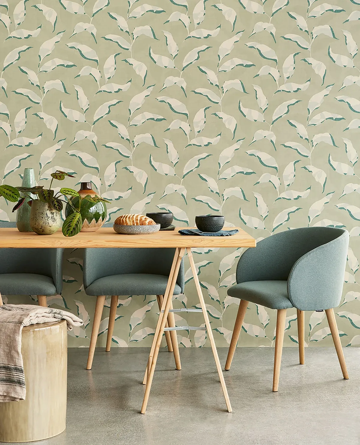 Brewster Home Fashions Callista Moss Leaves Wallpaper - SKU EJ318051