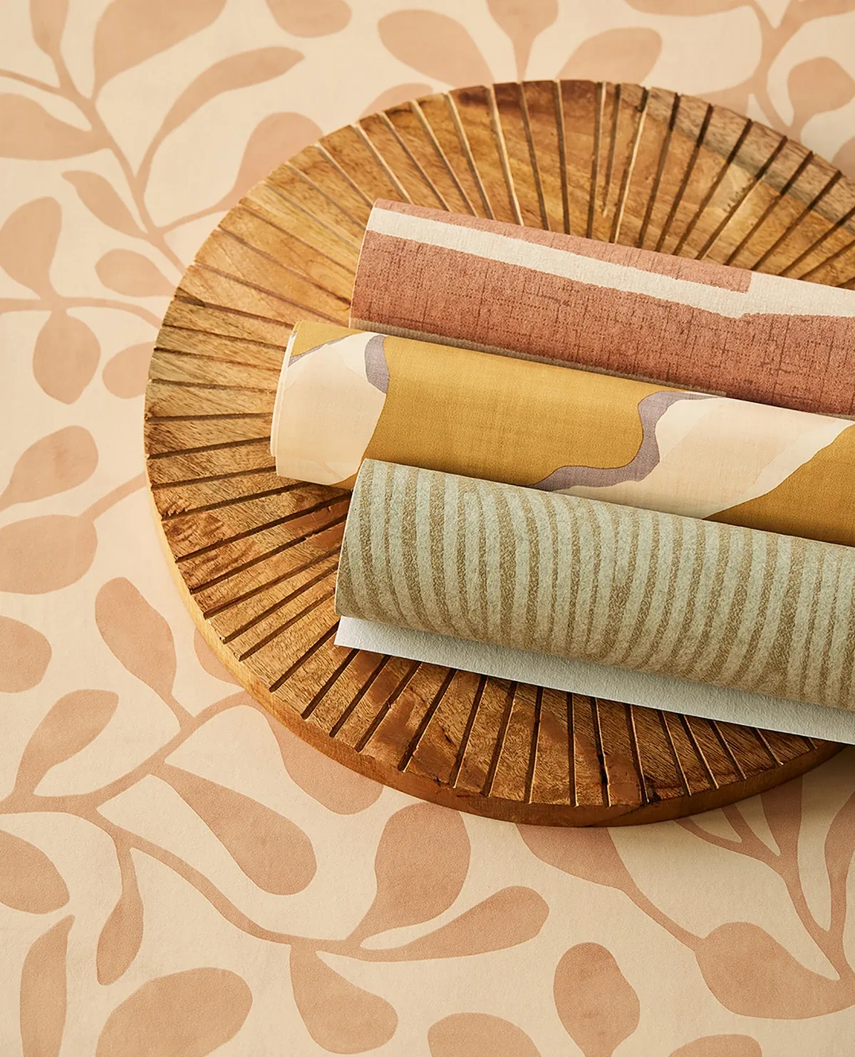 Brewster Home Fashions Callista Mustard Leaves Wallpaper - SKU EJ318053