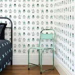 Brewster Home Fashions Callum Teal Robots Wallpaper - SKU 4060-138938