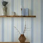 Brewster Home Fashions Calvados Blue Linen Stripe Wallpaper - SKU 4169-83123