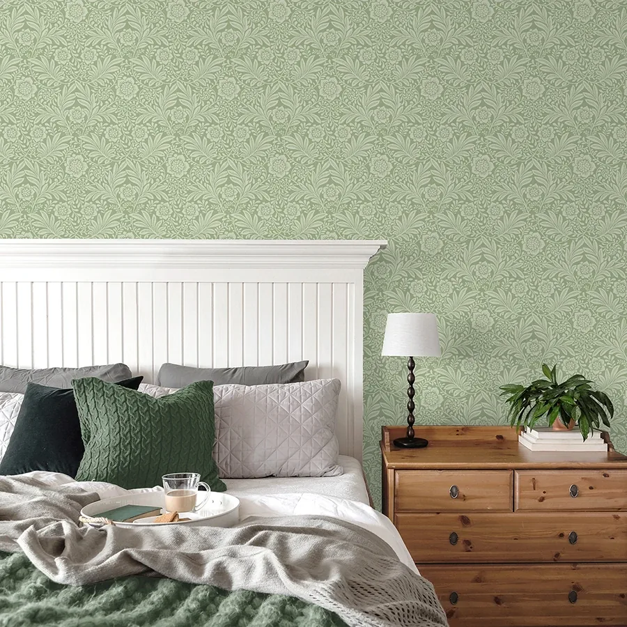 Brewster Home Fashions Camille Sage Damask Wallpaper - SKU M1744