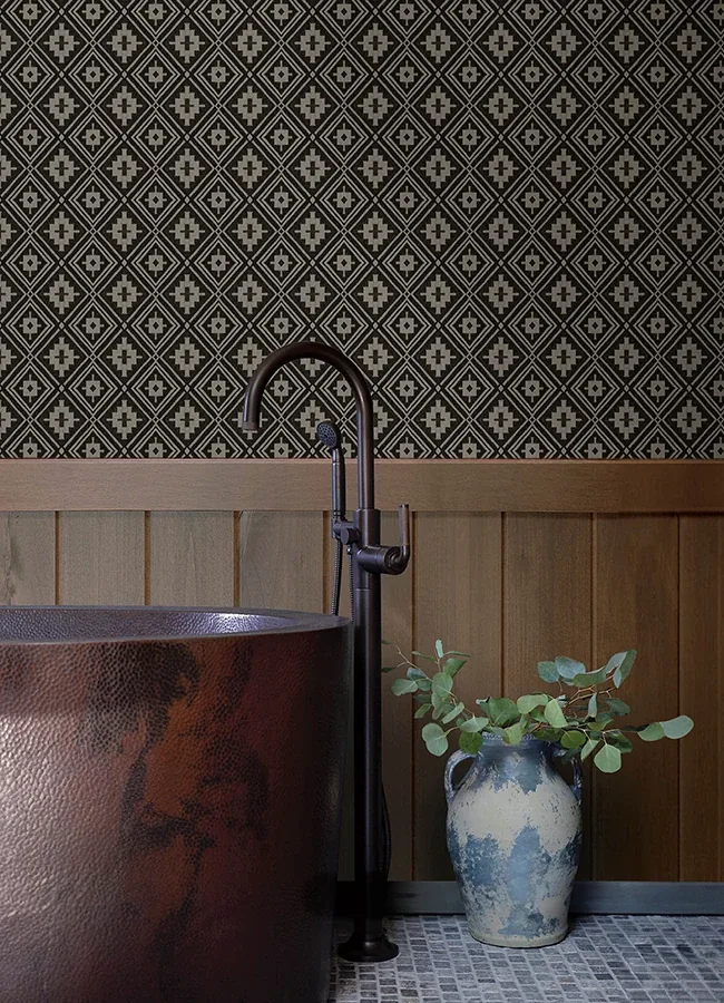 Brewster Home Fashions Camp Blanket Black Wallpaper - SKU 4142-72656