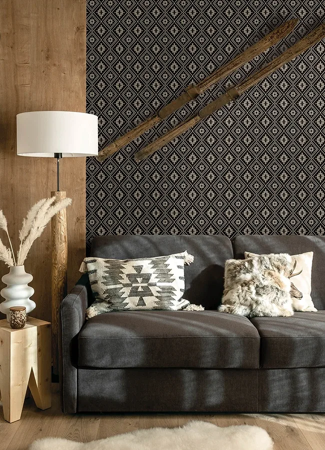 Brewster Home Fashions Camp Blanket Black Wallpaper - SKU 4142-72656