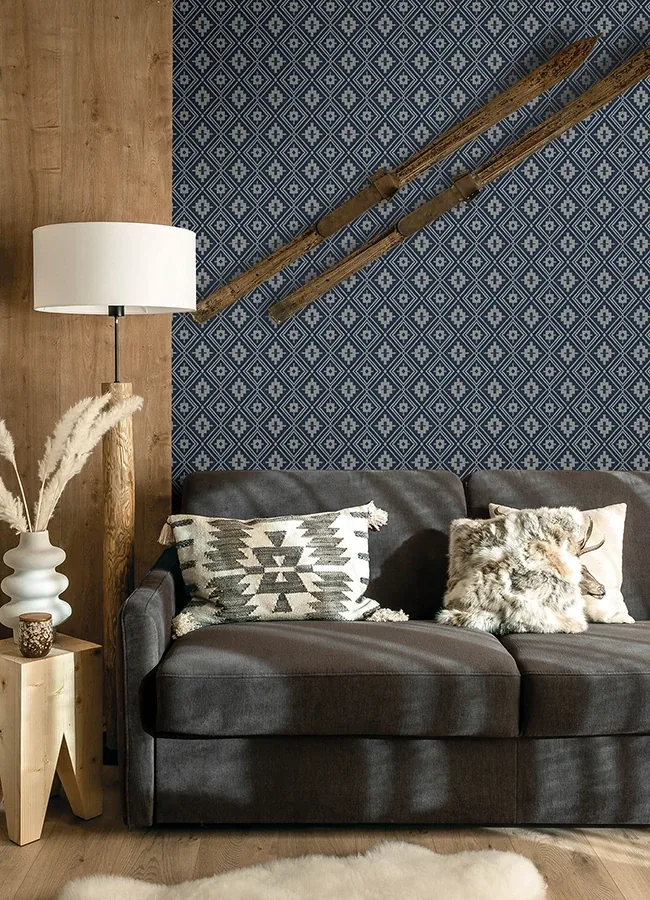 Brewster Home Fashions Camp Blanket Dark Blue Wallpaper - SKU 4142-72657