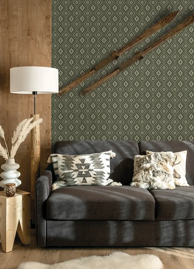 Brewster Home Fashions Camp Blanket Green Wallpaper - SKU 4142-72658