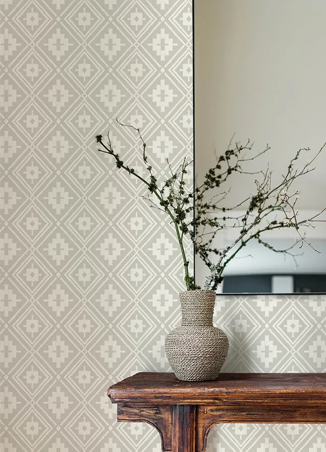 Brewster Home Fashions Camp Blanket Silver Wallpaper - SKU 4142-72659