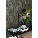 Brewster Home Fashions Canales Black Gold Inked Leaves Wallpaper - SKU DD139126