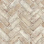 Brewster Home Fashions Canelle Rust Brick Herringbone Wallpaper - SKU 4134-72530