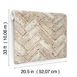 Brewster Home Fashions Canelle Rust Brick Herringbone Wallpaper - SKU 4134-72530