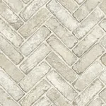 Brewster Home Fashions Canelle Taupe Brick Herringbone Wallpaper - SKU 4134-72534