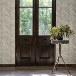 Brewster Home Fashions Canelle Taupe Brick Herringbone Wallpaper - SKU 4134-72534