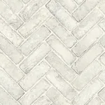 Brewster Home Fashions Canelle White Brick Herringbone Wallpaper - SKU 4134-72532