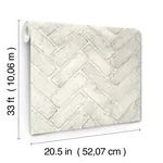 Brewster Home Fashions Canelle White Brick Herringbone Wallpaper - SKU 4134-72532