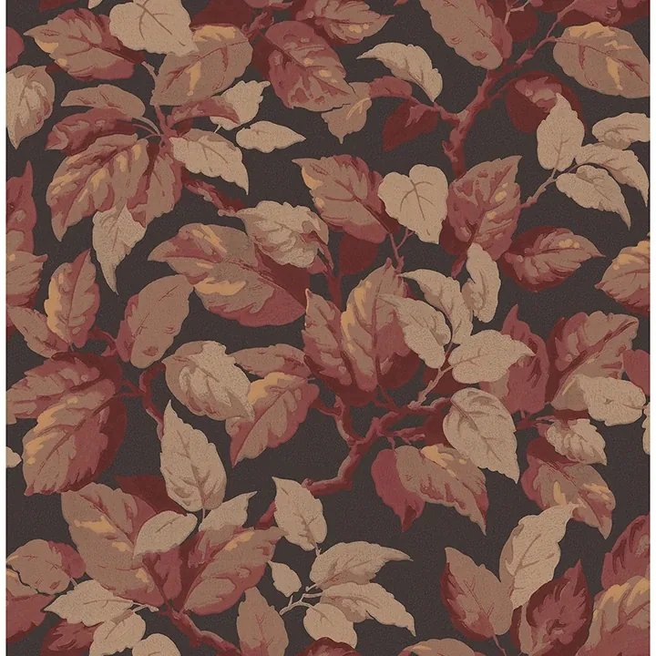4164-M1805 | Canopy Burgundy Leaf Wallpaper