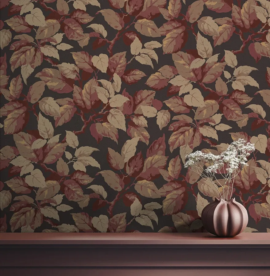 Brewster Home Fashions Canopy Burgundy Leaf Wallpaper | Wallpaper Twins Brewster Home Fashions Canopy Burgundy Leaf Wallpaper - SKU 4164-M1805