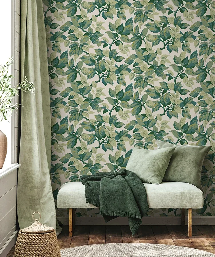 Brewster Home Fashions Canopy Green Leaf Wallpaper | Wallpaper Twins Brewster Home Fashions Canopy Green Leaf Wallpaper - SKU 4164-M1804