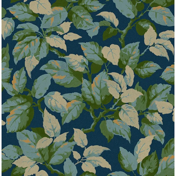 Brewster Home Fashions Canopy Navy Leaf Wallpaper - SKU 4164-M1807
