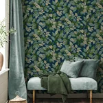 Brewster Home Fashions Canopy Navy Leaf Wallpaper | Wallpaper Twins Brewster Home Fashions Canopy Navy Leaf Wallpaper - SKU 4164-M1807