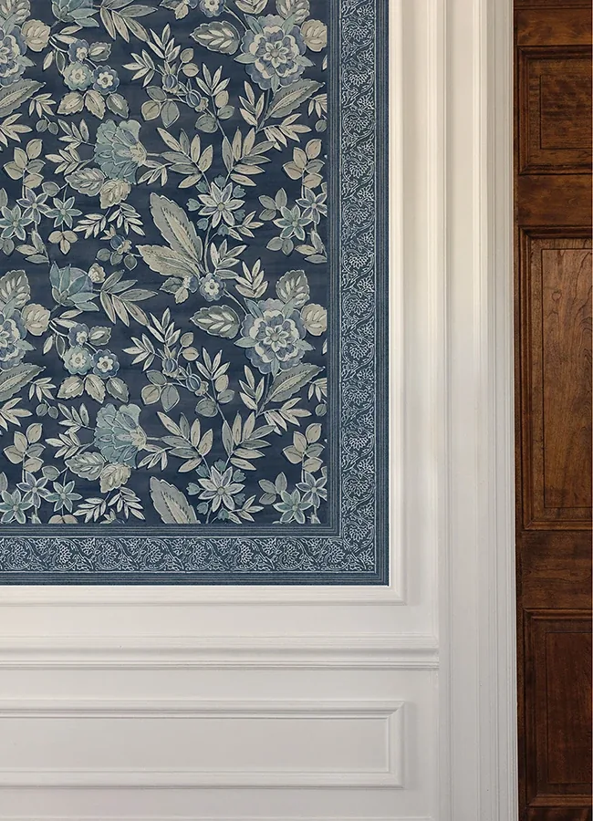 Brewster Home Fashions Carved Floral Blue Trim Wall Border | Wallpaper Twins Brewster Home Fashions Carved Floral Blue Trim Wall Border - SKU 4148-14502