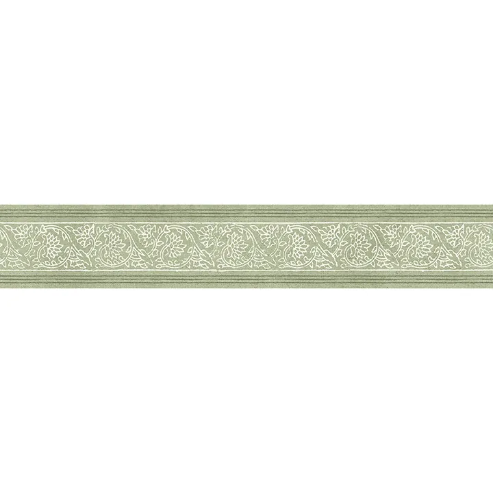 4148-14501 | Carved Floral Green Trim Wall Border