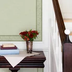 Brewster Home Fashions Carved Floral Green Trim Wall Border | Wallpaper Twins Brewster Home Fashions Carved Floral Green Trim Wall Border - SKU 4148-14501