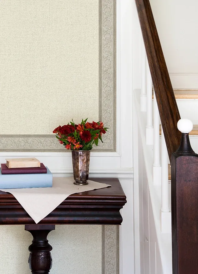 Brewster Home Fashions Carved Floral Taupe Trim Wall Border | Wallpaper Twins Brewster Home Fashions Carved Floral Taupe Trim Wall Border - SKU 4148-14503