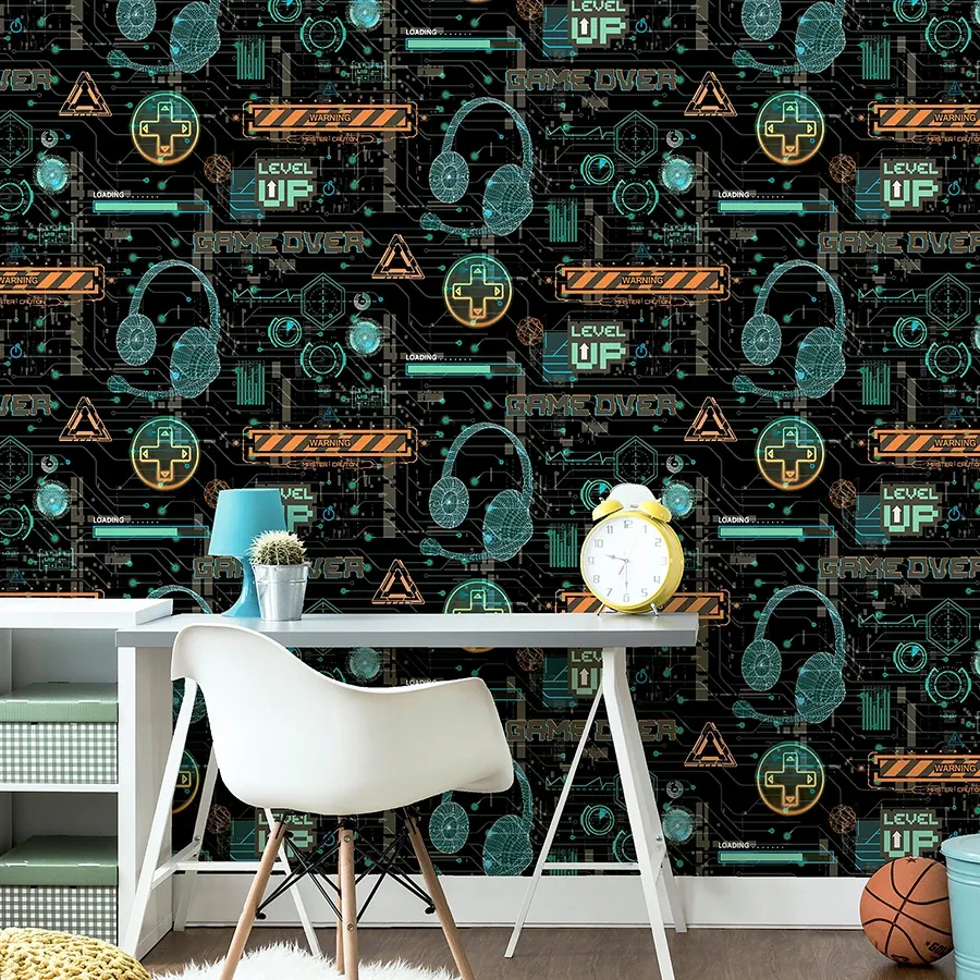 Brewster Home Fashions Casper Black Gamer Wallpaper | Wallpaper Twins Brewster Home Fashions Casper Black Gamer Wallpaper - SKU AH923707