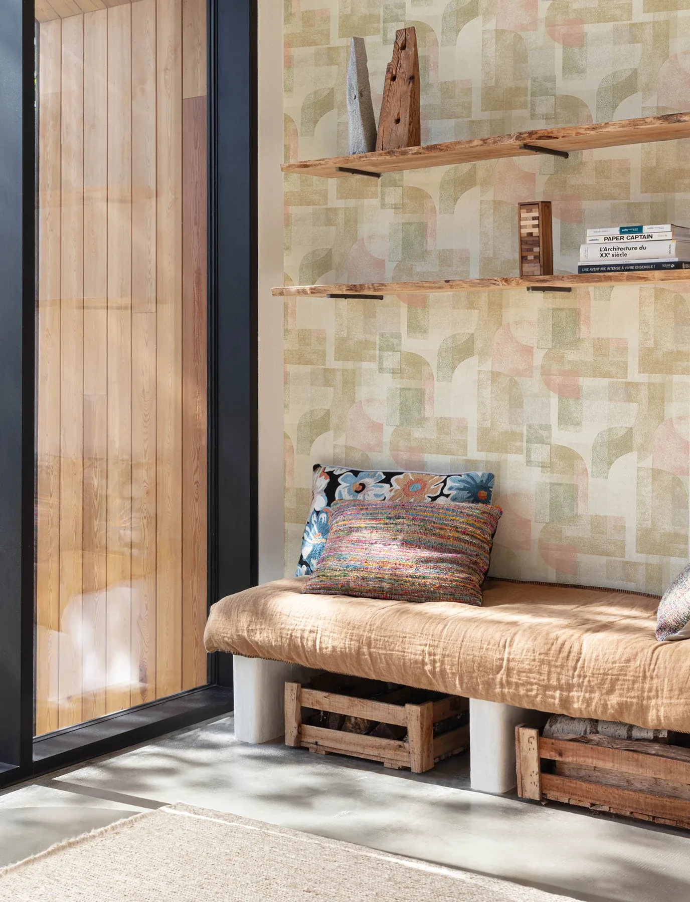 Brewster Home Fashions Cassandra Brown Block Geometric Wallpaper - SKU 4191-83032