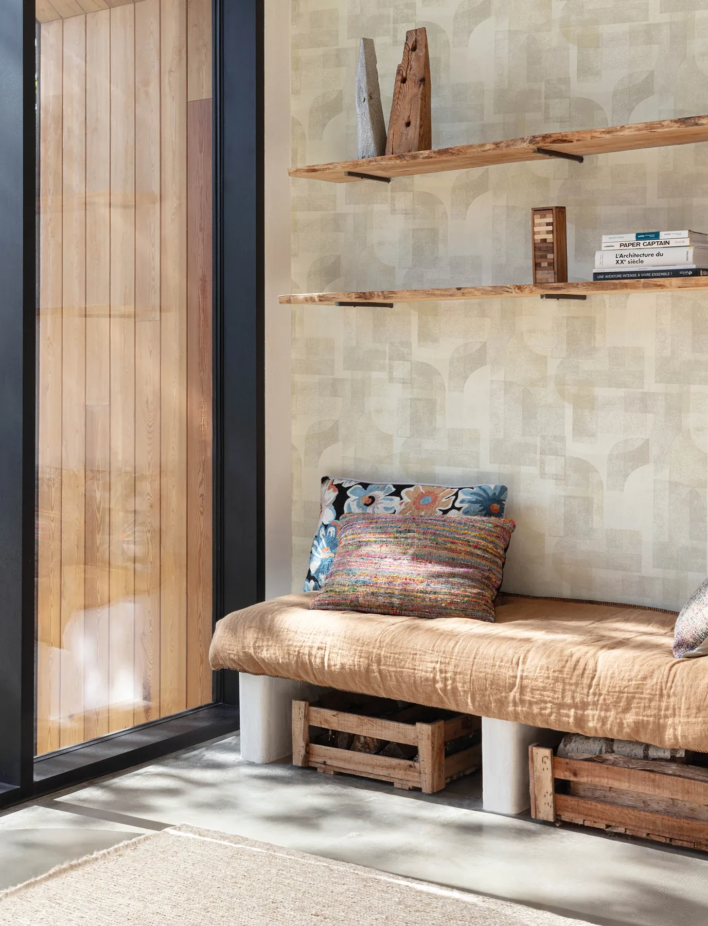 Brewster Home Fashions Cassandra Taupe Block Geometric Wallpaper - SKU 4191-83030