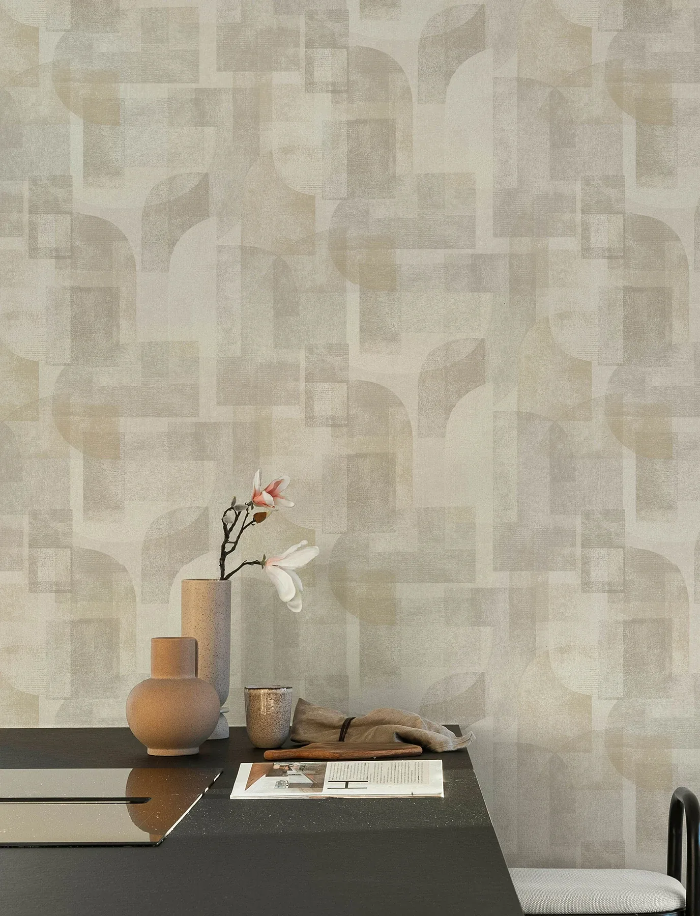 Brewster Home Fashions Cassandra Taupe Block Geometric Wallpaper - SKU 4191-83030