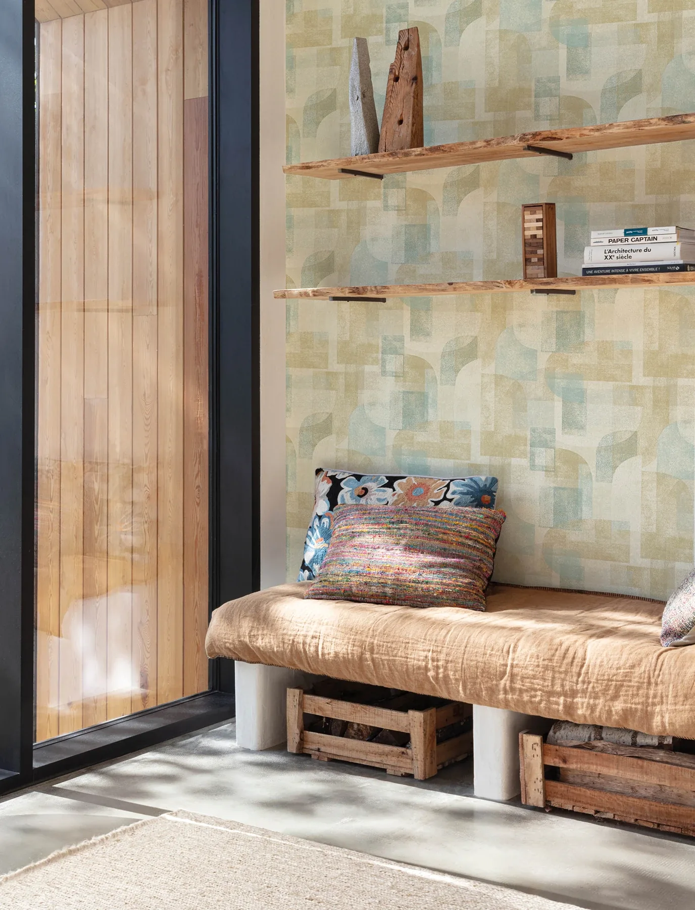 Brewster Home Fashions Cassandra Teal Block Geometric Wallpaper | Wallpaper Twins Brewster Home Fashions Cassandra Teal Block Geometric Wallpaper - SKU 4191-83031