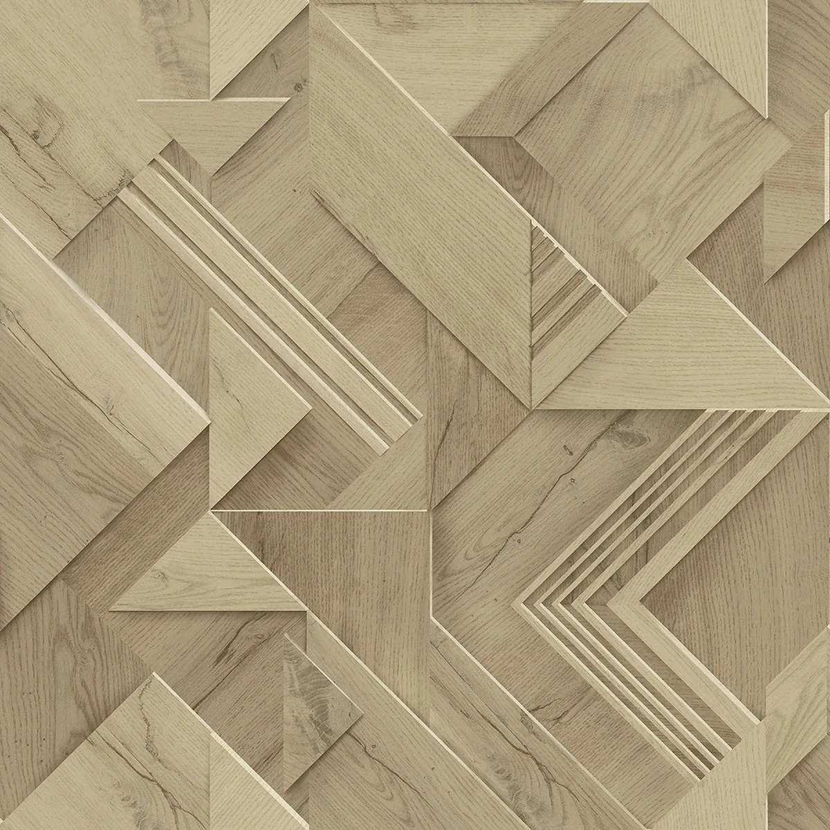 4041-35308 | Cassian Light Brown Wood Geometric Wallpaper