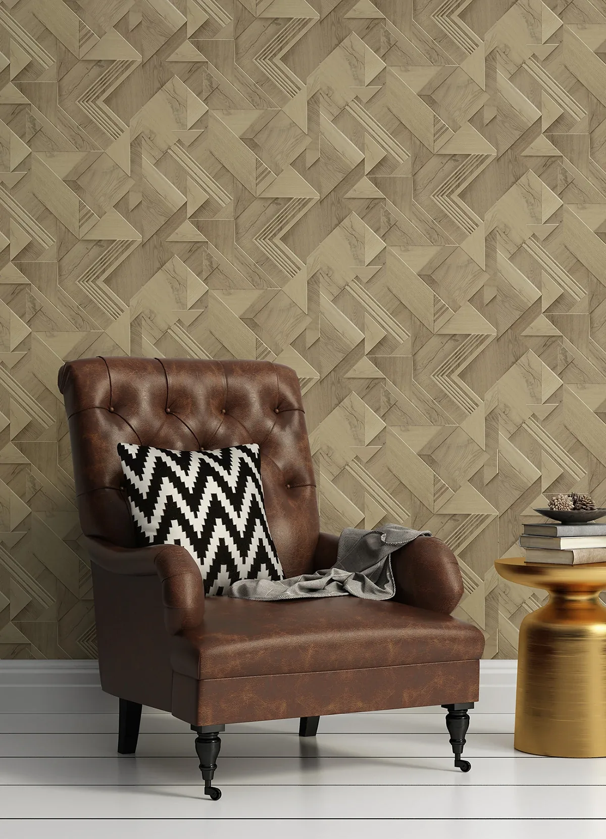 Brewster Home Fashions Cassian Light Brown Wood Geometric Wallpaper | Wallpaper Twins Brewster Home Fashions Cassian Light Brown Wood Geometric Wallpaper - SKU 4041-35308