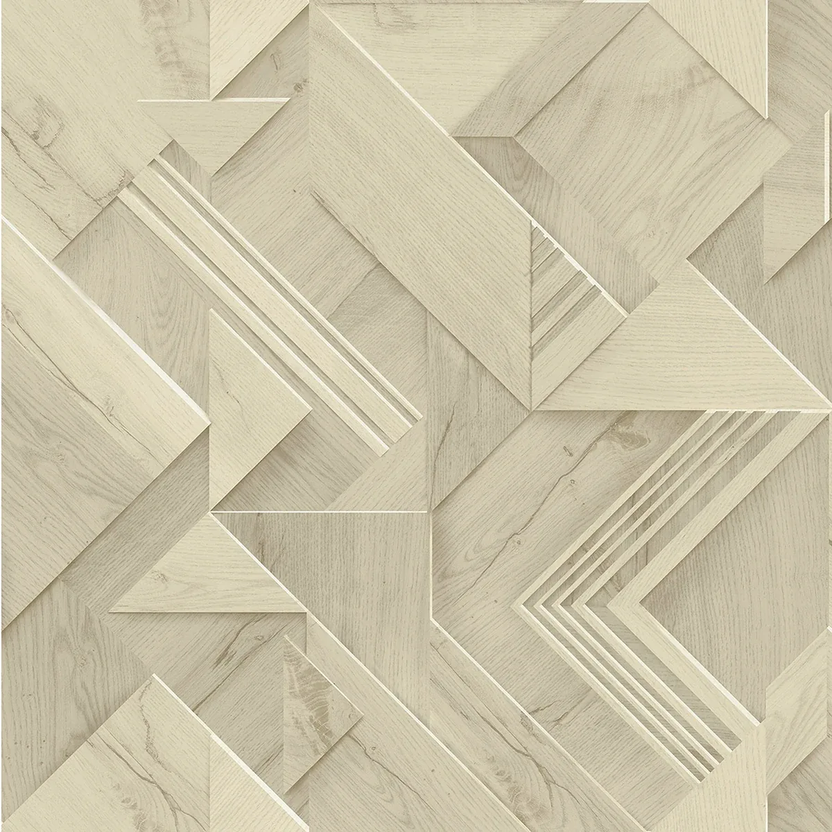 Brewster Home Fashions Cassian Taupe Wood Geo Wallpaper - SKU 4041-35307