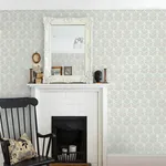 Brewster Home Fashions Cathal Aqua Tulip Block Print Wallpaper | Wallpaper Twins Brewster Home Fashions Cathal Aqua Tulip Block Print Wallpaper - SKU 3125-72344