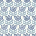 Brewster Home Fashions Cathal Blue Tulip Block Print Wallpaper | Wallpaper Twins Brewster Home Fashions Cathal Blue Tulip Block Print Wallpaper - SKU 3125-72345