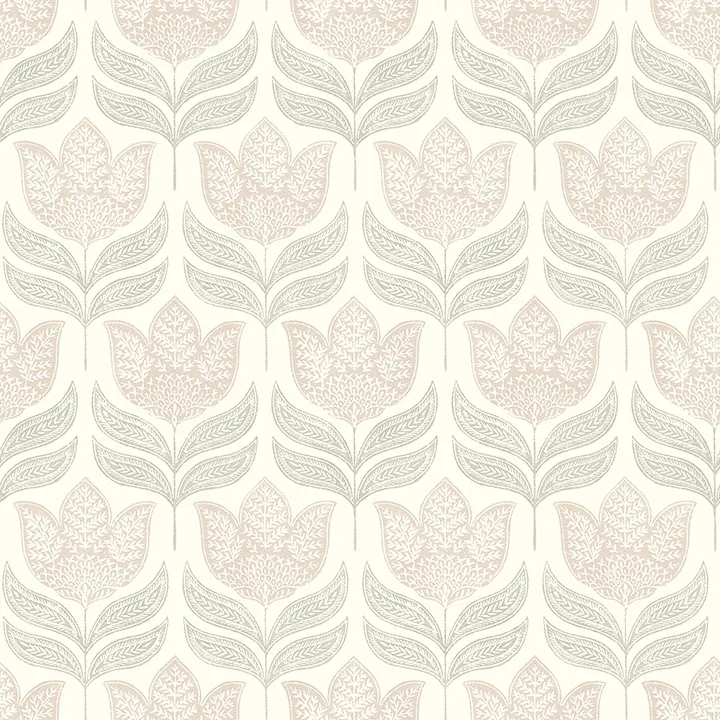 3125-72346 | Cathal Blush Tulip Block Print Wallpaper