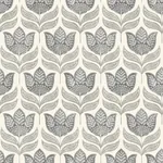 Brewster Home Fashions Cathal Charcoal Tulip Block Print Wallpaper - SKU 3125-72343