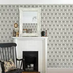 Brewster Home Fashions Cathal Charcoal Tulip Block Print Wallpaper - SKU 3125-72343