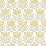 Brewster Home Fashions Cathal Mustard Tulip Block Print Wallpaper - SKU 3125-72342