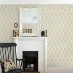 Brewster Home Fashions Cathal Mustard Tulip Block Print Wallpaper - SKU 3125-72342