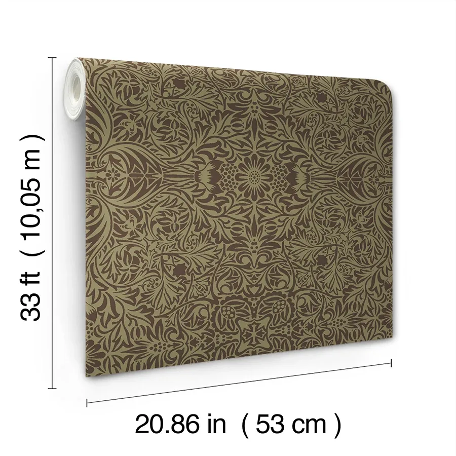 Brewster Home Fashions Ceiling Brown Intricate Floral Wallpaper | Wallpaper Twins Brewster Home Fashions Ceiling Brown Intricate Floral Wallpaper - SKU 4171-82072