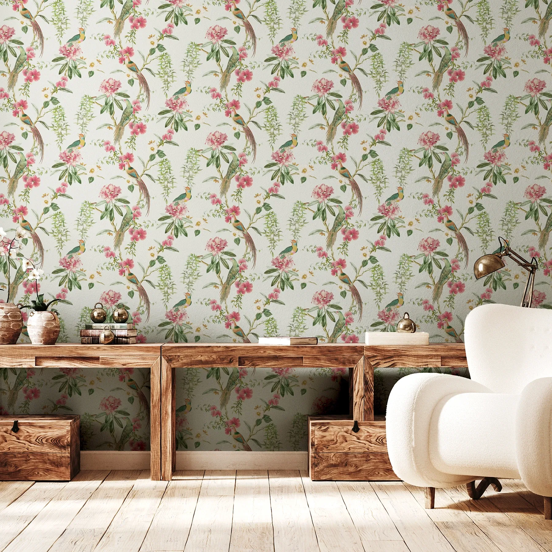 Brewster Home Fashions Celine Pink Courtyard Garden Wallpaper | Wallpaper Twins Brewster Home Fashions Celine Pink Courtyard Garden Wallpaper - SKU AH924907