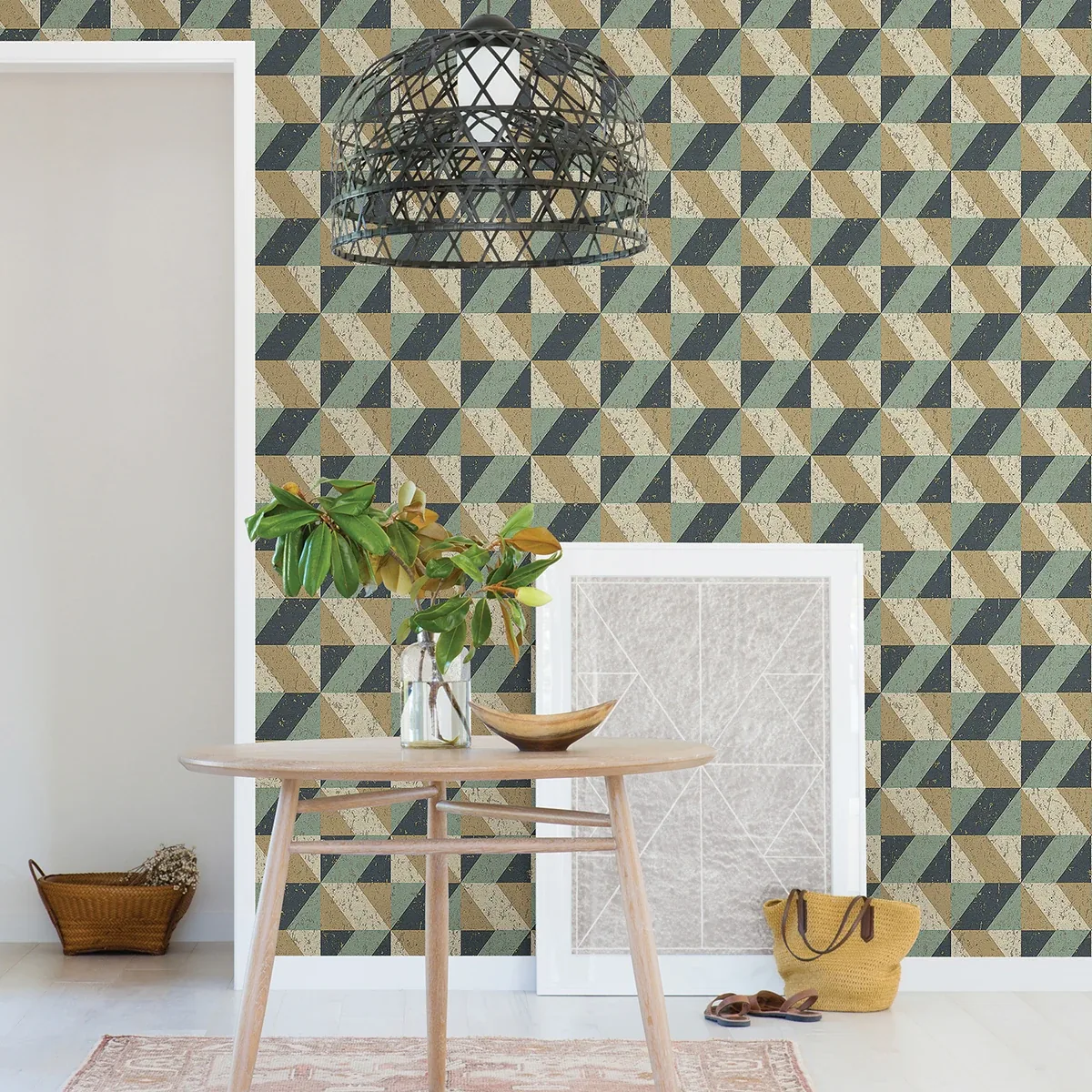 Brewster Home Fashions Cerium Blue Concrete Geometric Wallpaper | Wallpaper Twins Brewster Home Fashions Cerium Blue Concrete Geometric Wallpaper - SKU 2896-25310